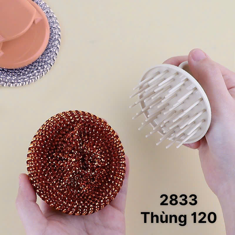 Combo 2 Cọ Rửa Nồi Inox Có Tay Cầm – Búi Cọ Rửa Chén Bát Inox Không Gỉ, Làm Sạch Xoong Nồi, Chảo, Bếp Gas Siêu Bền - HÀNG CHÍNH HÃNG MINIIN