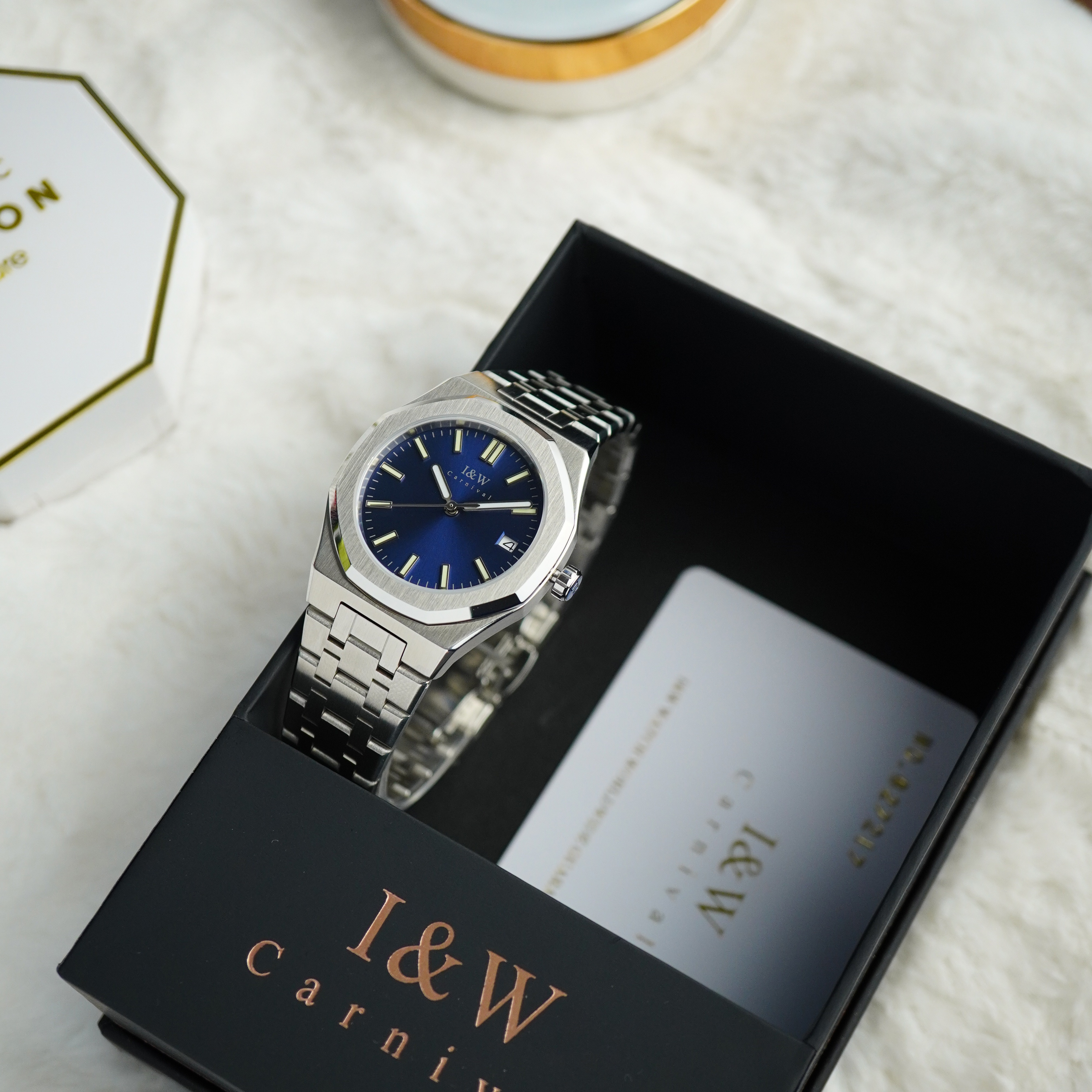 Đồng hồ nữ chính hãng I&amp;W Carnival 55793L-T2,Kính sapphire,chống xước ,Chống nước30m,bảo hành chính hãng ,Máy điện tử (pin),dây thép
