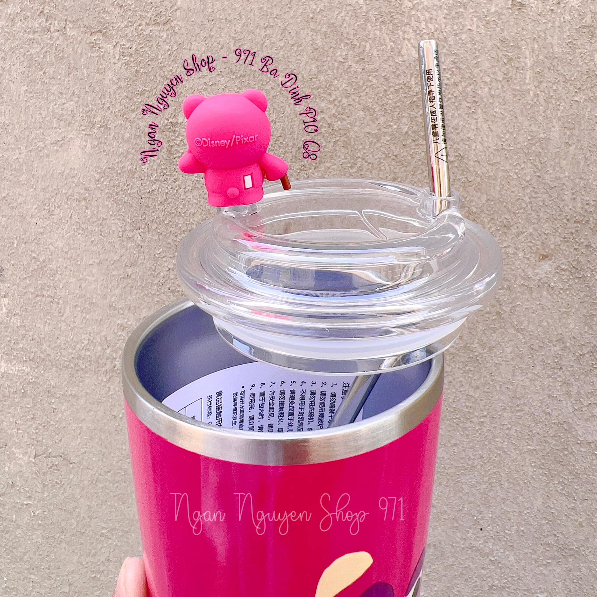 LY GIỮ NHIỆT GẤU DÂU LOTSO SIÊU CƯNG 450ml