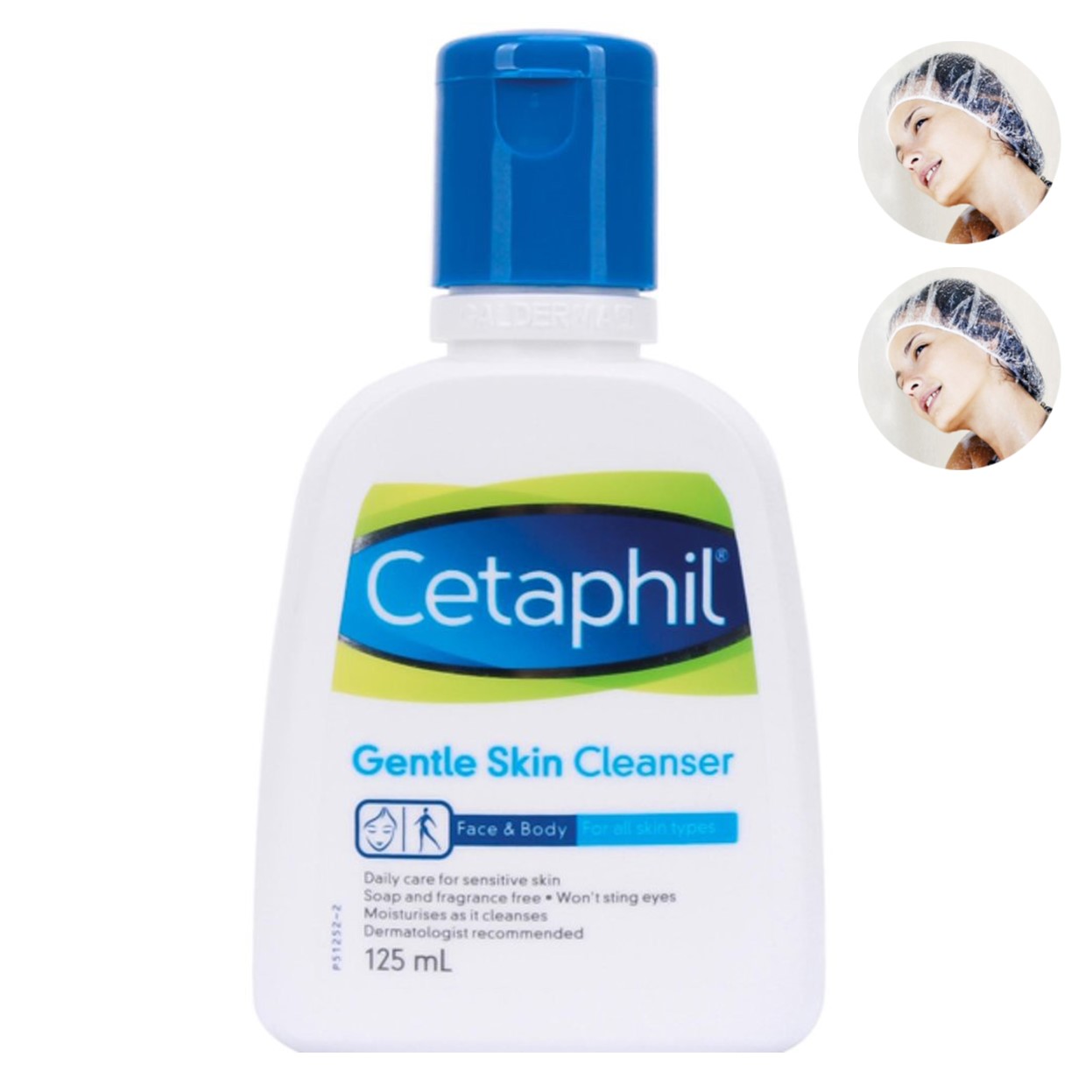 Sữa Rửa Mặt Cetaphil Gentle Skin Cleanser (125ml) + Tặng Kèm 2 Mũ Trùm Đầu Khi Tắm Hoặc Ủ Tóc Trong Suốt