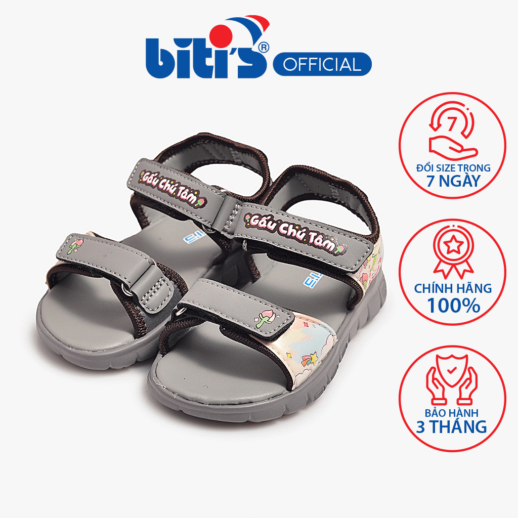 Sandal thông dụng đế Eva phun GẤU CHÚ TÂM Biti's Bé trai BEB003000XAM (Xám)