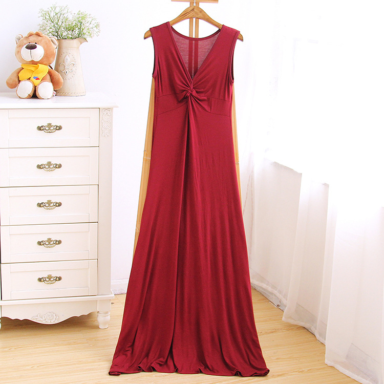 Đầm bầu, đầm thun maxi thiết kế cách điệu xoắn ngực, phong cách Hàn Quốc Db32