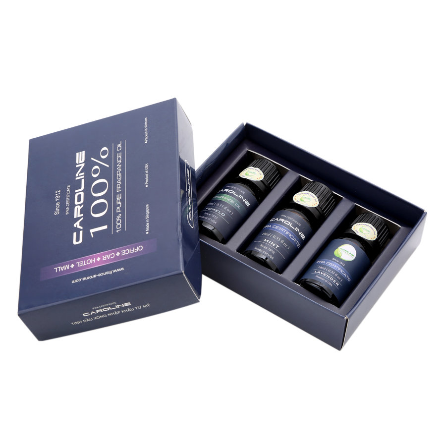 Combo 3 Chai Tinh Dầu Caroline 10ml - Bạc Hà, Lavender, Bưởi