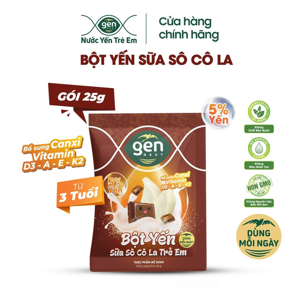 Bột Yến Sữa Sô Cô La trẻ em Gennest 5% yến (Túi 25g)