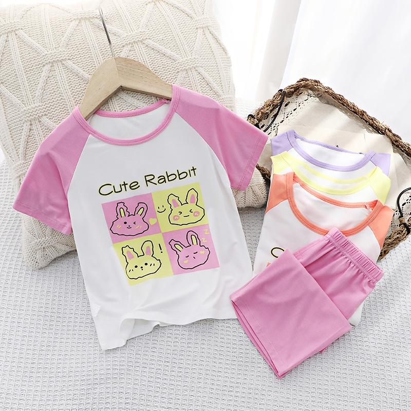 Đồ bộ bé gái Set quần áo cho bé gái mặc nhà thời trang trẻ em size đại 55kg CUTE RABIT