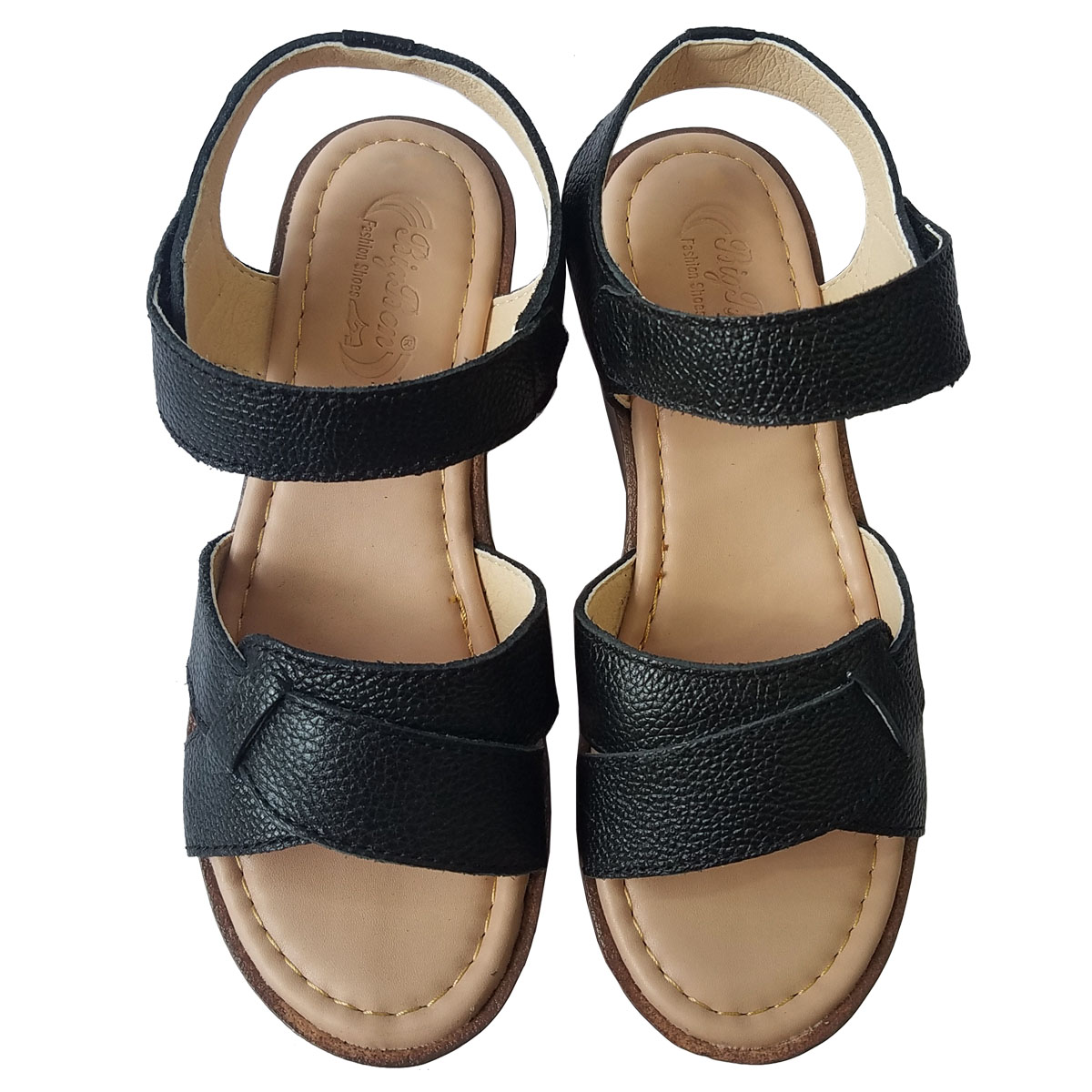 Giày Sandal Xuồng Nữ Da Bò Thật BIGGBEN Cao 5cm SDX38