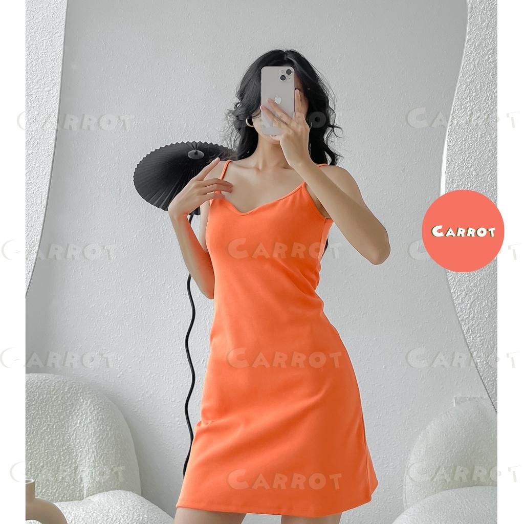 Đầm body 2 dây váy ngắn năng động dễ thương chất thun cao cấp carrotxinhdep