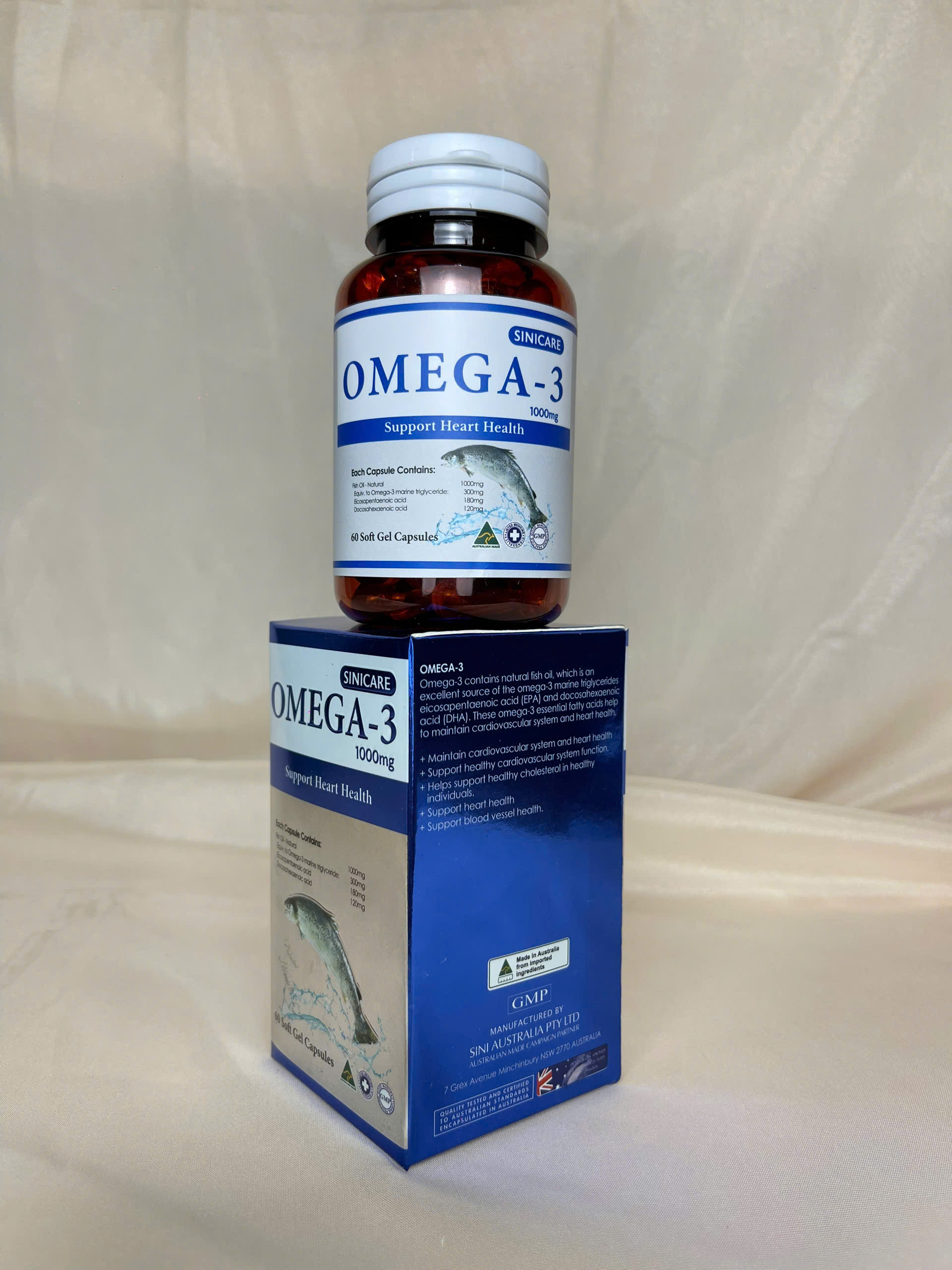 OMEGA-3 1000mg Sinicare 90 Viên MADE IN AUSTRALIA - Hỗ trợ tim mạch, lưu thông máu huyết