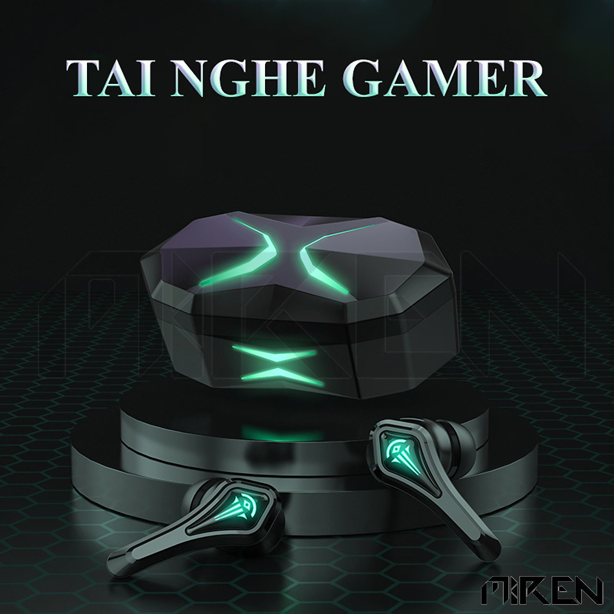 Tai Nghe Bluetooth 5.2 True Wireless MR-A10 - Chuyên Game - Hạn Chế Độ Trì Hoãn Tối Đa Cho Gamer - Đèn Led Huyền Bí - Giảm Ồn ENC - Hàng Chính Hãng