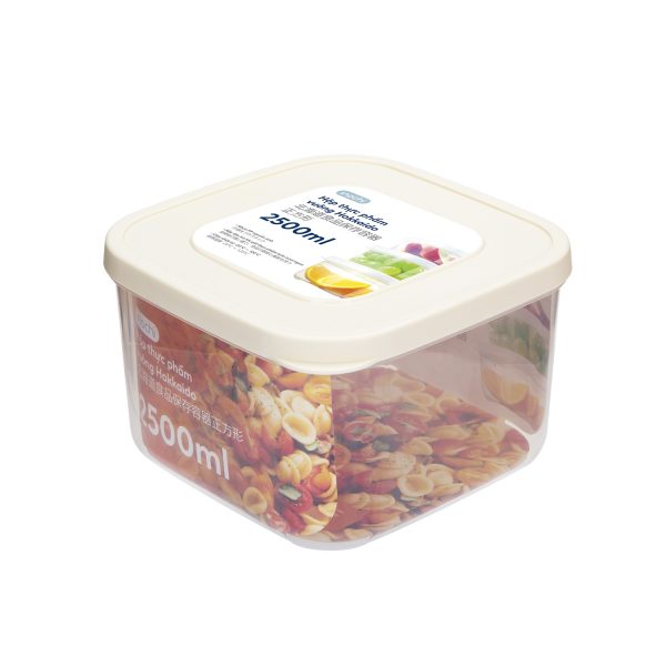 Hộp thực phẩm vuông Hokkaido 2500ml - Giao màu ngẫu nhiên