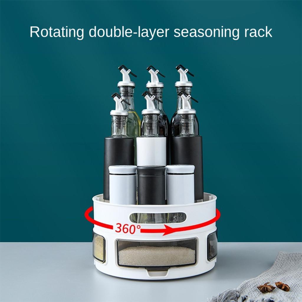 Turntable Rotating Spice Racks Display Stand for Home Kitchen