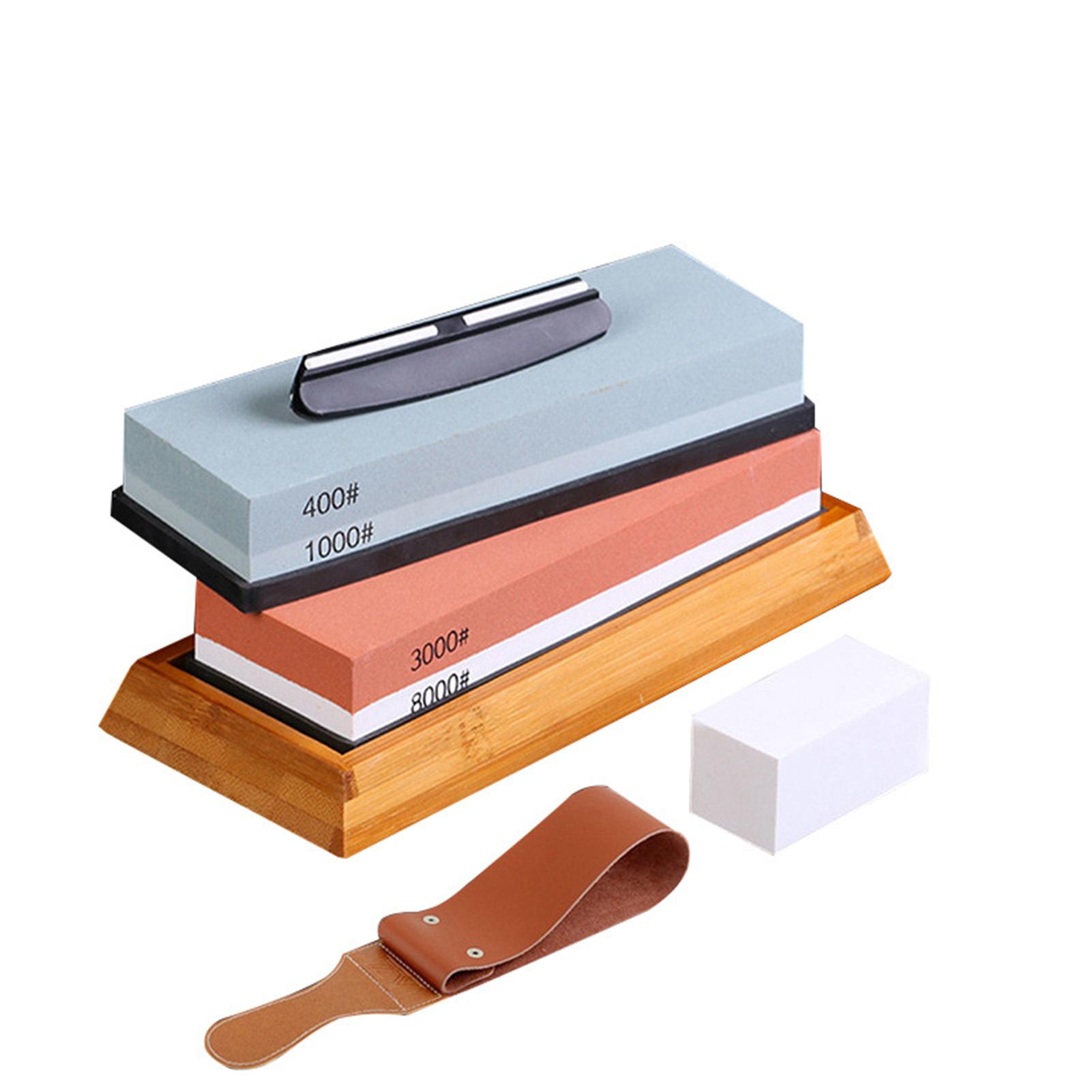 Đá màiTrắng Hai Mặt 400 / 1000 3000 / 8000 Grit với dây da điều chinh