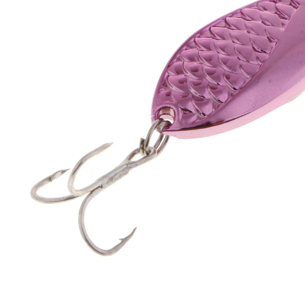 Casting Spoon Fishing Lure Sequins Baits for Trout Bass Walleye Salmon Pink