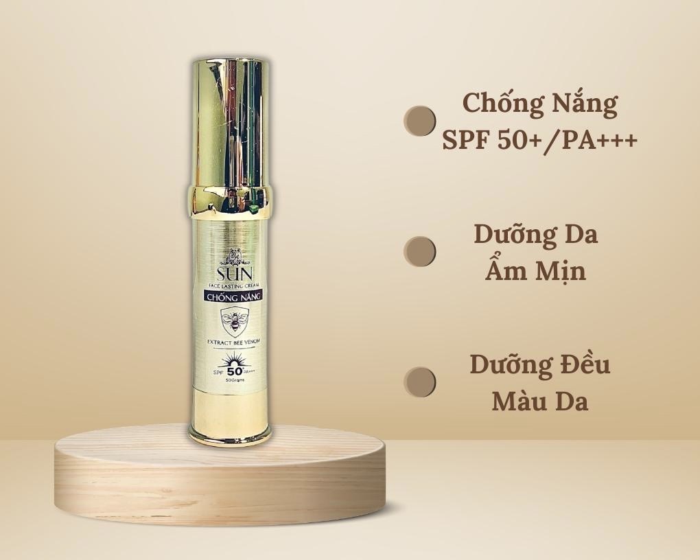 Kem Chống Nắng Collagen X3 Nọc Ong Be Venom Extract SPF50+ Mỹ Phẩm Đông Anh Chính Hãng 50G