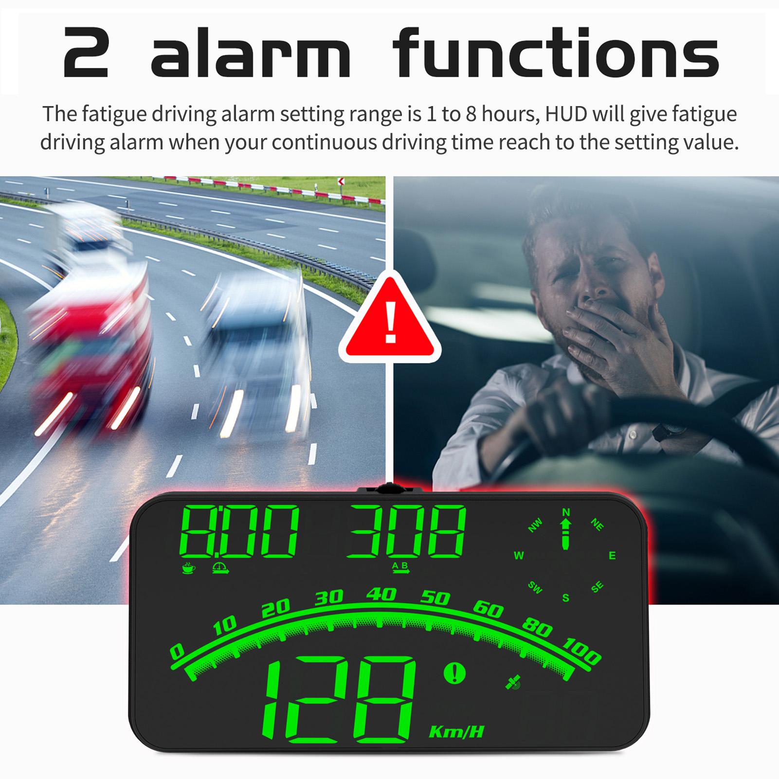 Car HUD 5.5 inch Head-up Display Windshield Projector Digital Vehicle Speedometer Dual System Display Overspeed Alarm