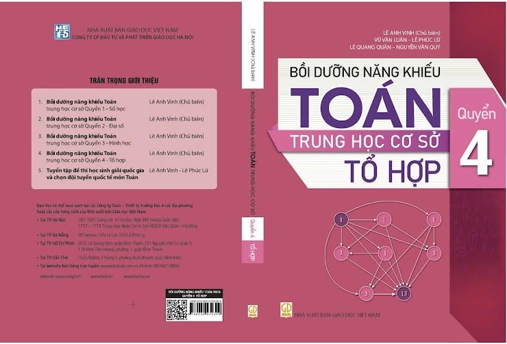 Sách Bồi dưỡng năng khiếu Toán THCS gồm 4 quyển: Số học, Đại số, Hình học, Tổ hợp - Câu lạc bộ toán học muôn màu