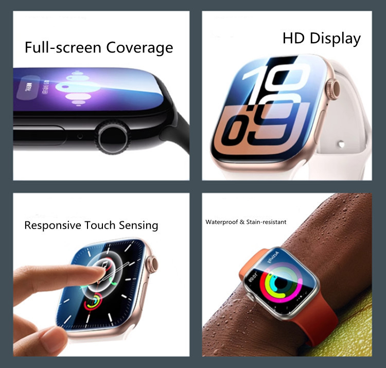 Miếng dán TPU có khung hỗ trợ dán bảo vệ màn hình GOR cho Apple Watch Series 11 / 10 Size 42mm &amp; 46mm - Hàng Chính Hãng