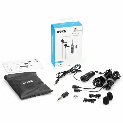 MIC ĐÔI GÀI ÁO BOYA BY-M1DM CHO ĐIỆN THOẠI, MÁY ẢNH JACK 3.5MM hàng chính hãng