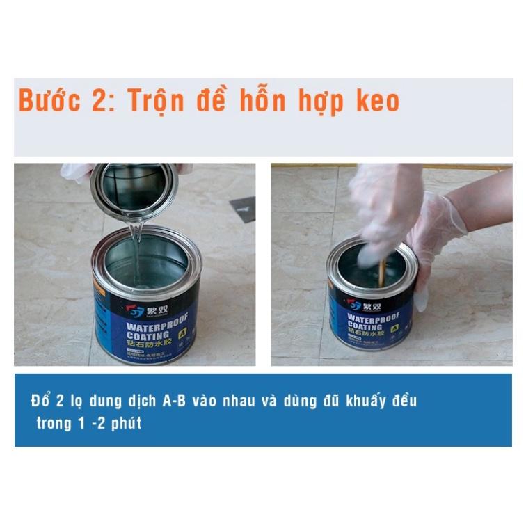 [Chính Hãng] Keo Epoxy - Keo chống thấm 2 thành phần A - B trong suốt, sử lý chống thấm mặt sàn nhà vệ sinh