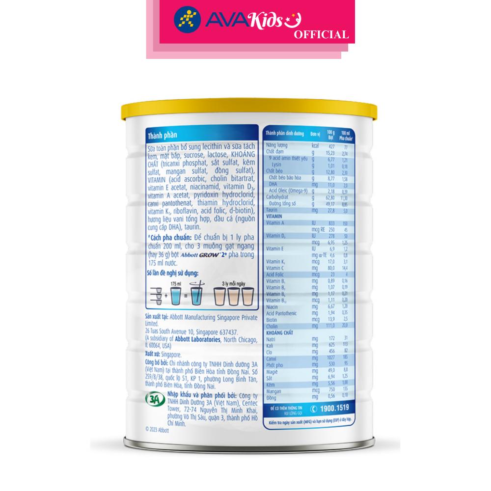 Sữa bột Abbott Grow 2+ hương vani 1.6 kg (từ 2 tuổi)