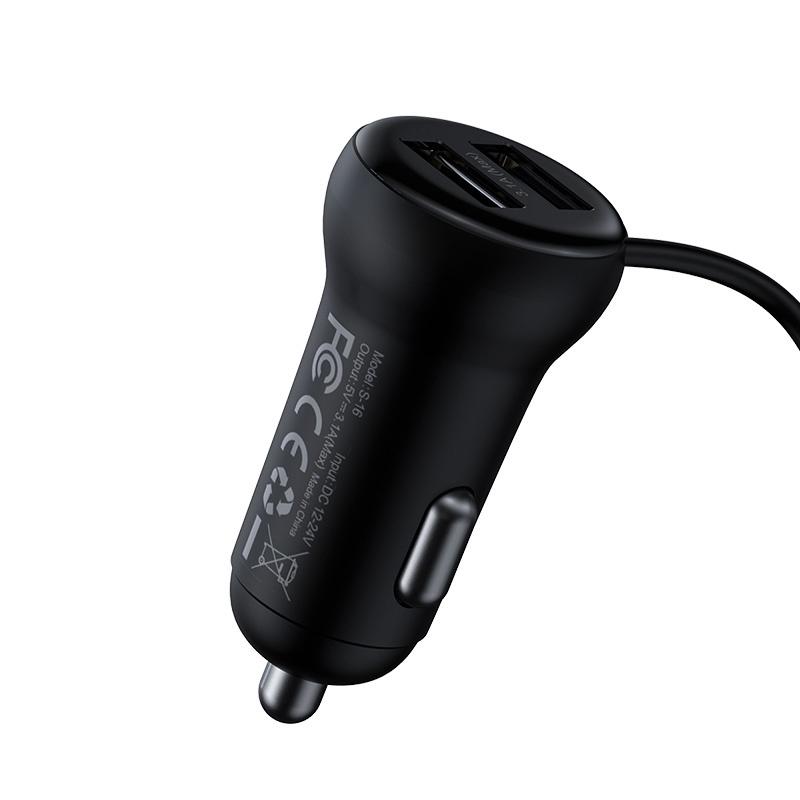 Bộ tẩu sạc đa năng trên xe hơi Baseus T Typed S-16 Wireless MP3 Car Charger (Hàng chính hãng)