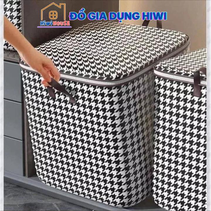 TÚI ĐỰNG CHĂN MÀN QUẦN ÁO HOẠ TIẾT KẺ CARO DÀY DẶN SIÊU BỀN TIỆN LỢI HIWIHOUSE