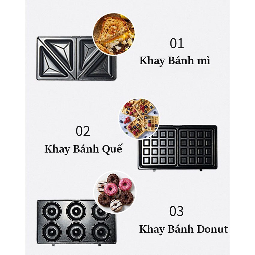 Máy nướng bánh mì, máy kẹp bánh mì sandwich đa ngăng SOKANY công suất 800W -HÀNG CHÍNH HÃNG- DELIYA