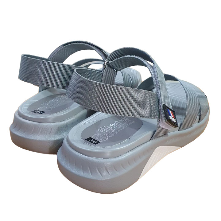 Giày Sandal Nữ Đế Bằng Cao 4.5cm Chính Hãng Trường Hải XDN165 Quai Dép Vải dù mềm Mại Đế Pu Nhẹ Nhàng Không Trơn