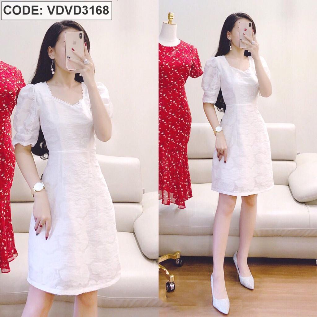 Đầm Trắng Ren Dày Mịn mã VD3168165
