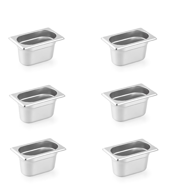 Combo 06 cái Khay đựng Topping inox 176x108mm không nắp