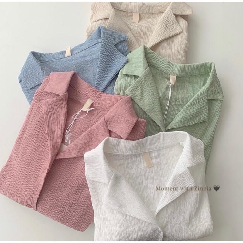 Áo pizama chất xốp hàng QC- sơ mi basic