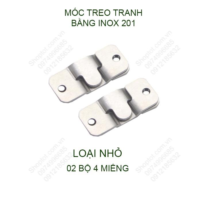 4 miếng móc treo tranh bằng inox 201, có loại lớn nhỏ tùy chọn