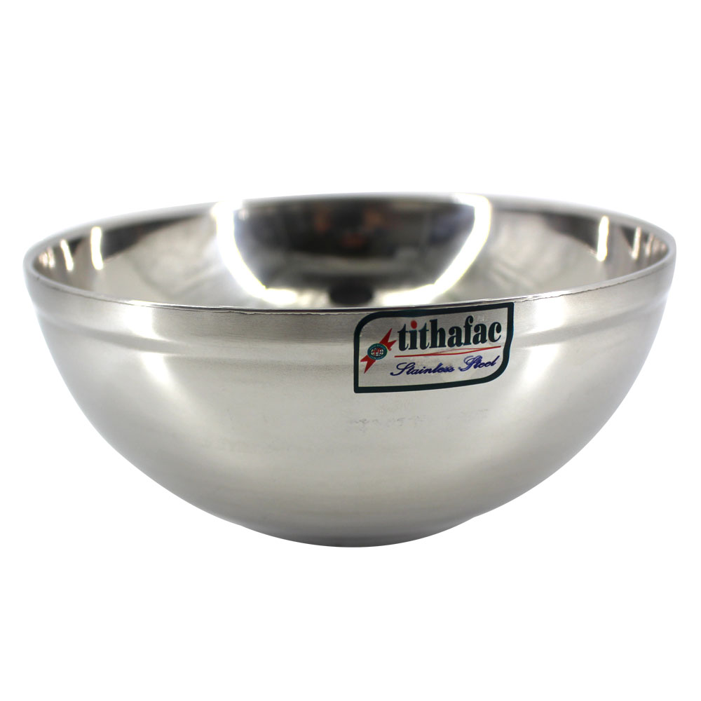 Combo 5 Tô Inox Cách Nhiệt 2 lớp Loại trơn và sâu đường kính 13,14,18 cm Tithafac