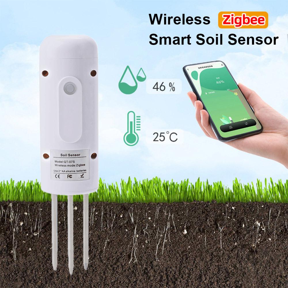 Tuya Zigbee Wireless Soil Moisture Meter Temperature Humidity Tester Plant Monitor IP67 Waterproof Detector for Garden Planting