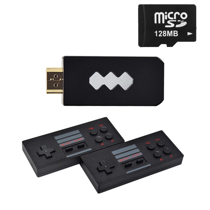 Máy chơi game 4 nút mini HDMI dùng cho TV Aturos RS-53 với 821 game tích hợp 2 tay cầm di động không dây - Hàng nhập khẩu