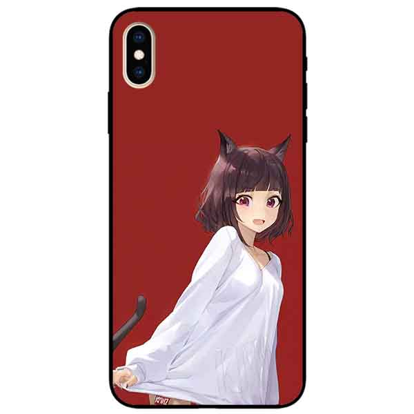 Ốp lưng in cho Iphone X/ Xs Mẫu Cô Gái Tai Mèo