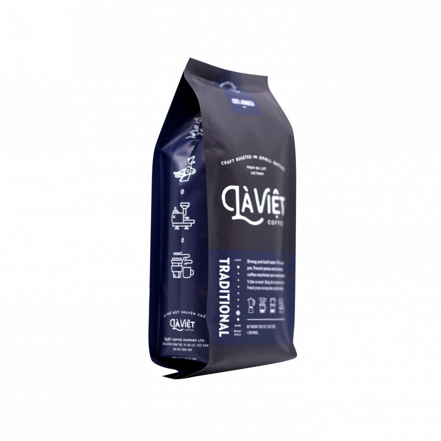 Cà phê bột nguyên chất LÀ VIỆT - TRADITIONAL vị đậm và mạnh 250g