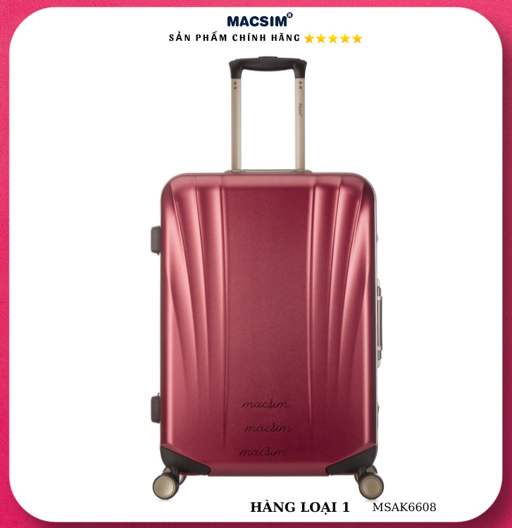 Vali cao cấp Macsim Aksen hàng loại 1 MSAK6608 cỡ 24inch ( màu đỏ)