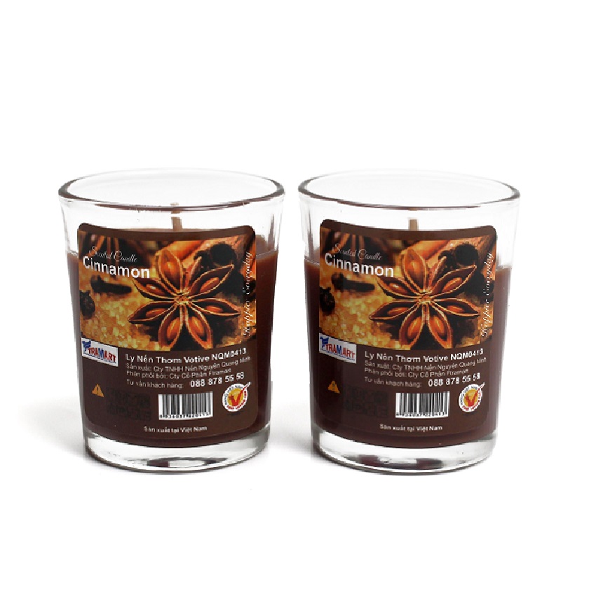 Hộp 6 ly nến thơm votive Miss Candle FTRAMART NQM0413 Cinnamon (Hương quế)