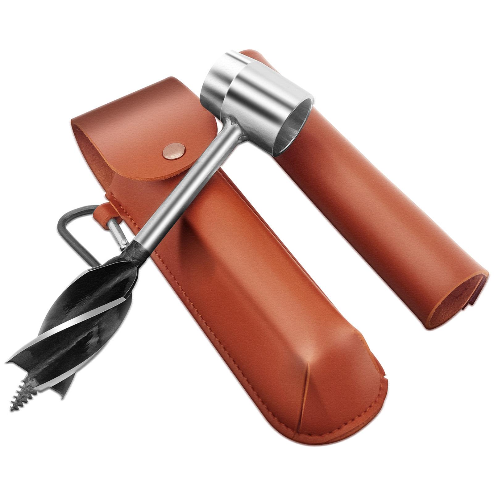 Hướng dẫn sử dụng Máy khoan gỗ Auger Máy khoan cầm tay đa năng ngoài trời Cờ lê sống sót Máy khoan cầm tay Auger với Túi da PU cho Cắm trại ngoài trời Trang bị ba lô Tòa nhà trú ẩn