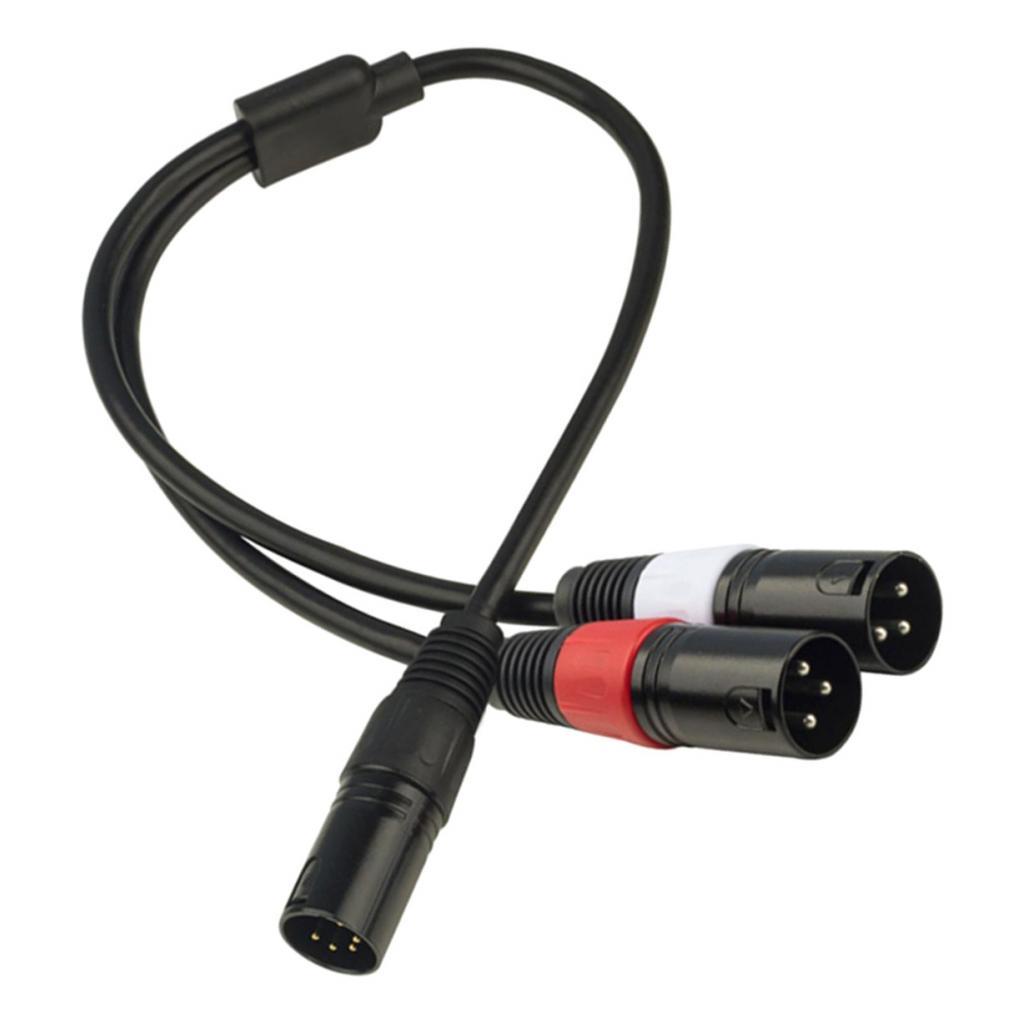 5-Pin Male to Dual 2 XLR 3-Pin Female​ Audio Cable Mic Stereo   7" inch