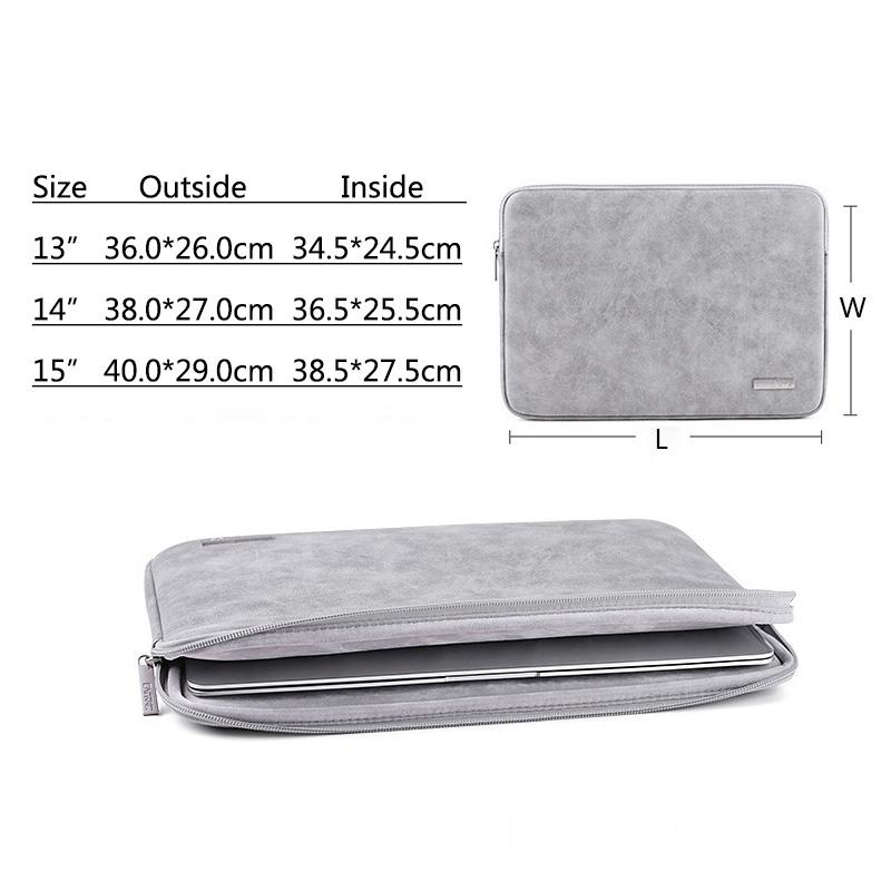 Chất Liệu Da PU Mềm Chống Thấm Nước Túi Đựng Laptop Túi Đeo Cho Macbook Air Pro Retina 13.3 14 15.6 Inch Xách Tay Da Ốp Lưng