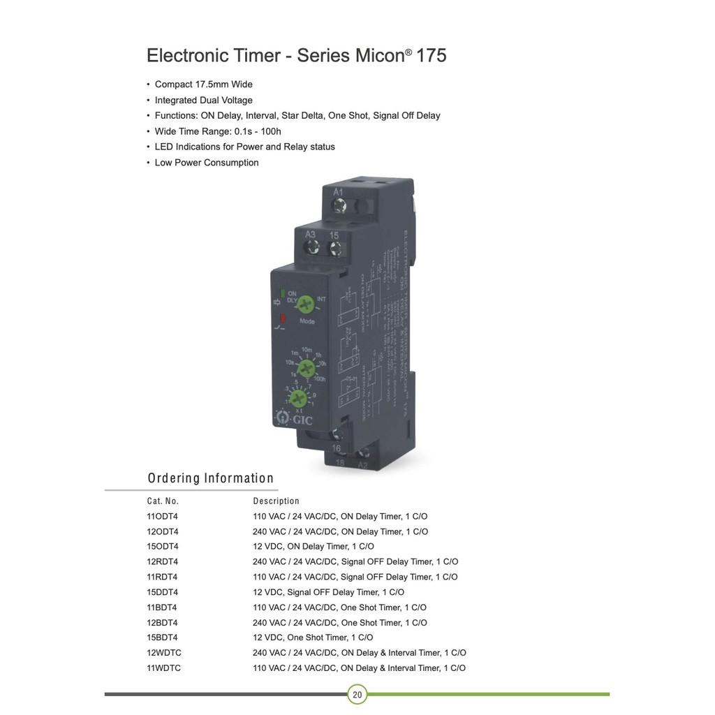 Timer ON DELAY 240 VAC/ 24VAC/DC, 1C/O 12ODT4 và Timer Off Delay