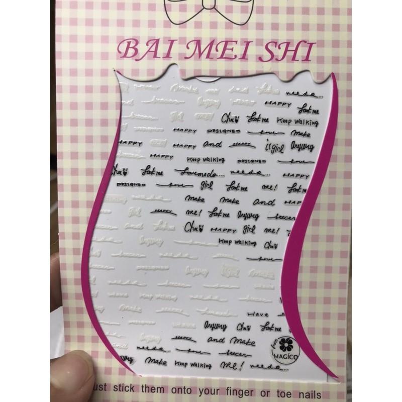 Mẫu dán chữ kí , stick dán móng