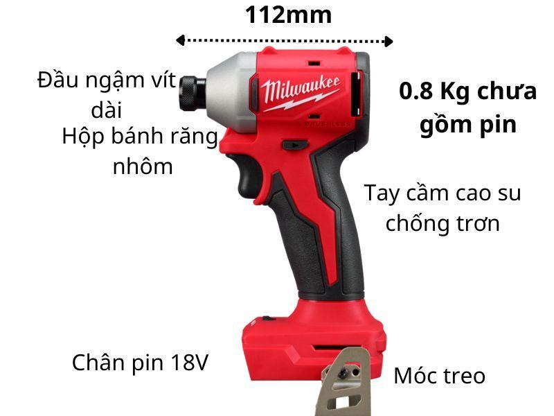 MÁY BẮN VÍT 18V MILWAUKEE M18 BLIDR (SET 1 PIN 2AH + SẠC) - HÀNG CHÍNH HÃNG