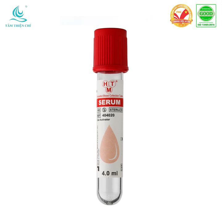 Ống nghiệm chân không Serum 4ml HTM Đông máu