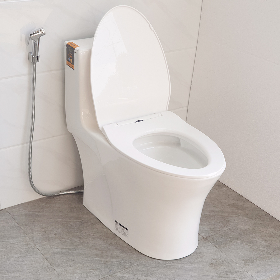Bồn cầu 1 khối men Nano tuyết bóng sáng, nắp đóng siêu êm, 2 chế độ xả Eurolife EL-BC262