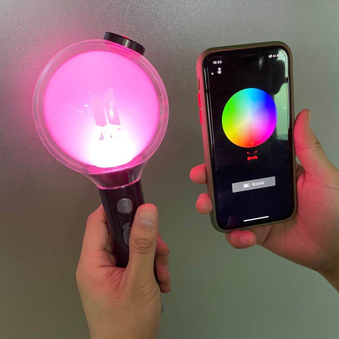 Lightstick BTS bomb ver 4 map of the soul BTS Blue có kết nối Bluetooth đổi màu UNOFF kèm lomo BTS