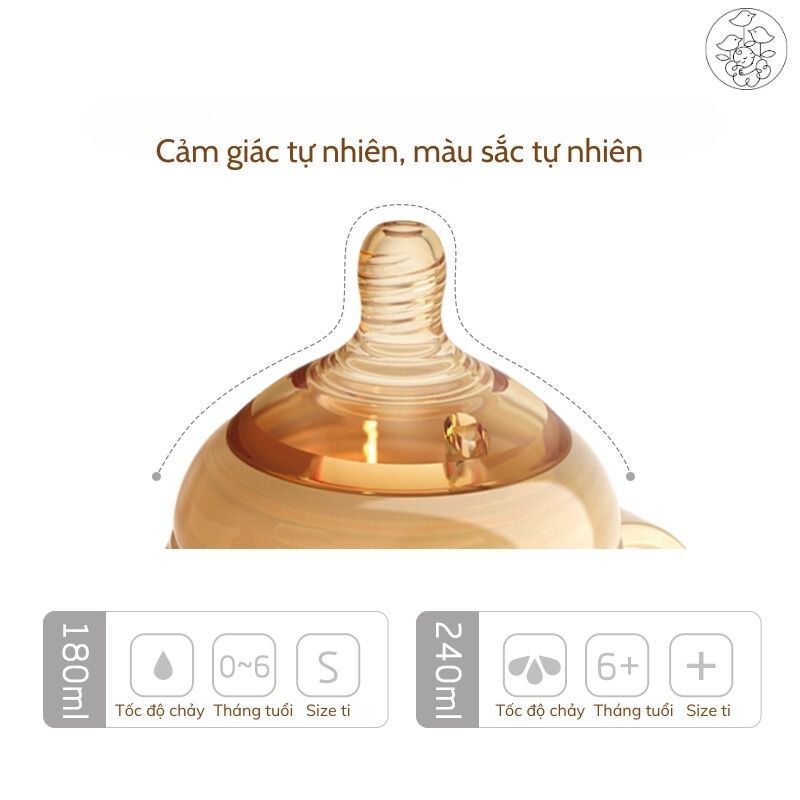 Bình sữa bụng bầu Loluli cảm ứng nhiệt nhựa PPSM kháng khuẩn - 180ml