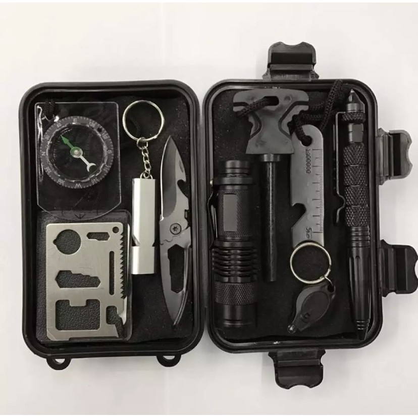 Bộ dụng cụ sinh tồn SOS 10 món hỗ trợ đi phượt, du lịch, dã ngoại - HENRYSA